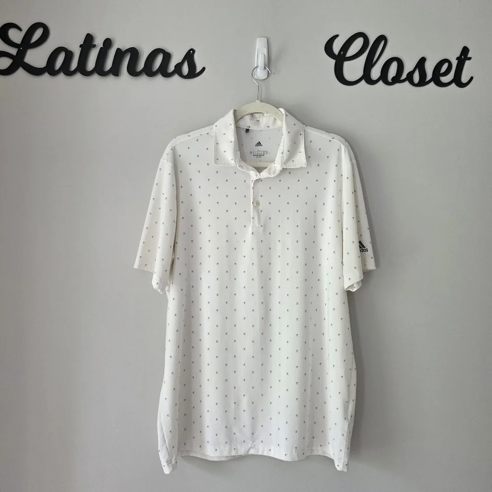 Adidas Primegreen Men's White Polo‎ Shirt Size Large - Picture 2 of 10